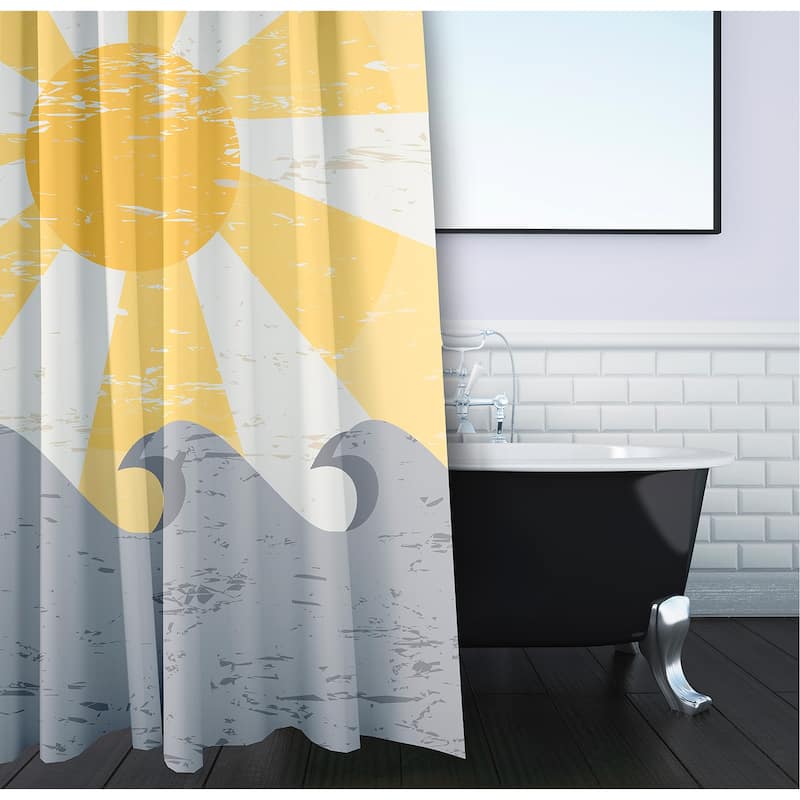 Sunbeams Geometric Print Shower Curtain