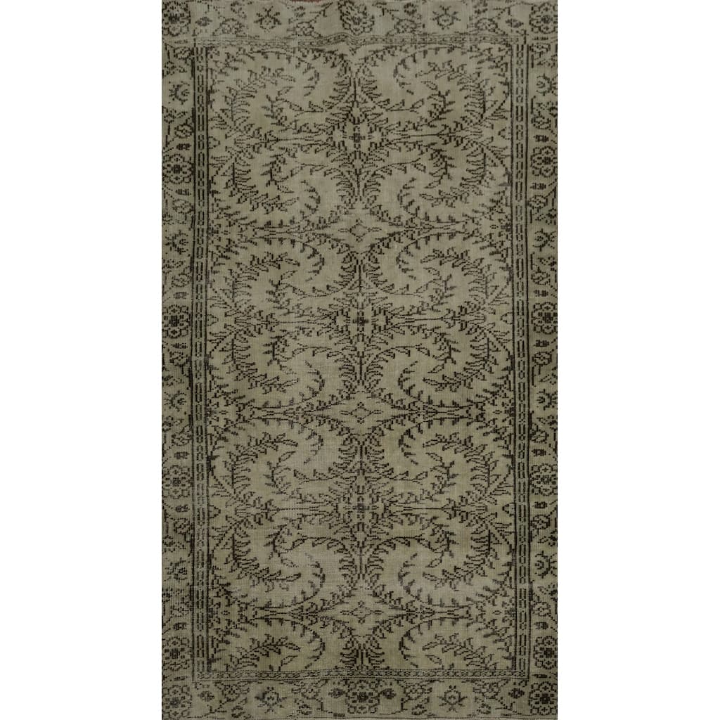 Hand Knotted Oriental 100% Wool Carpet Transitional Floral Beige & Ivories Anatolian Area Rug - 8' 6'' X 5' 1''