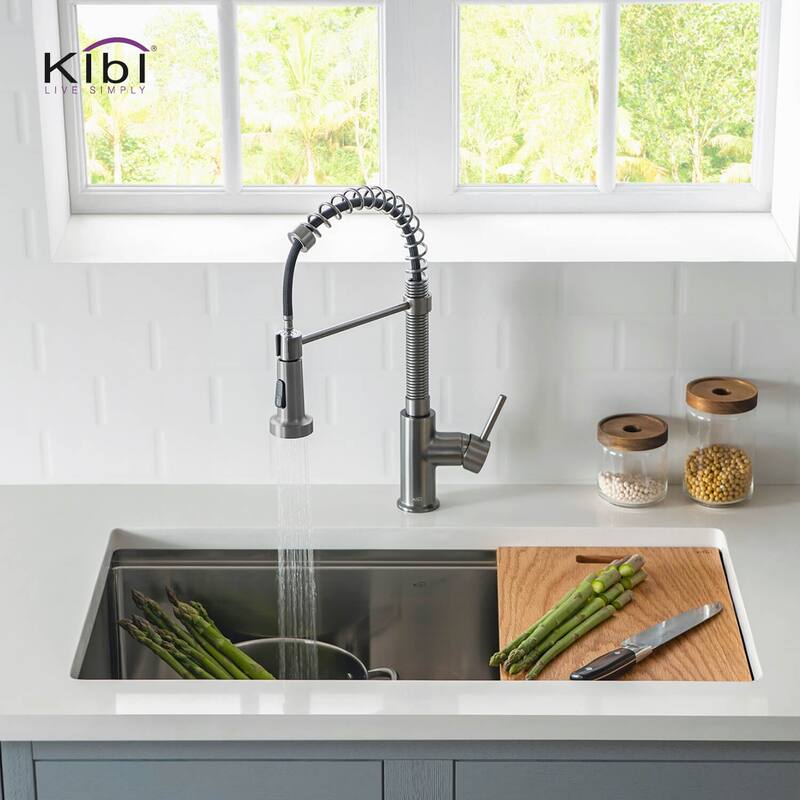 Aurora Single Handle Pull Down Kitchen Sink Faucet