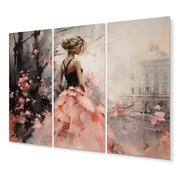 Designart "Fashion Pink Dress Elegance Unveiled I" Fashion Metal Wall Art  Set - Bed Bath & Beyond - 40128227