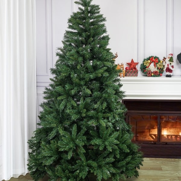 slide 2 of 11, 6ft/ 7ft Modern PVC Artificial Unlit Christmas Tree with Stand 6 Foot
