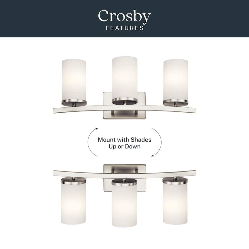 Kichler Lighting Crosby 3-light Brushed Nickel Bath Vanity Light