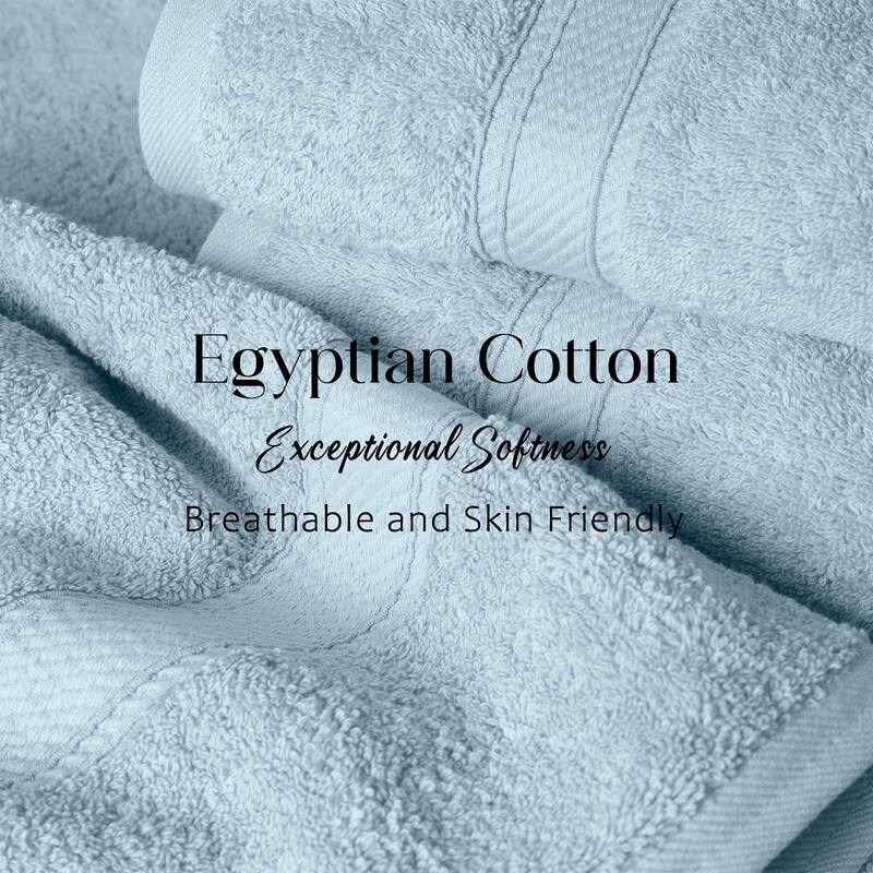 Blue Nile Mills Luxury 6-Piece Egyptian Cotton Towel Set, Thick Absorbent Bathroom Towels