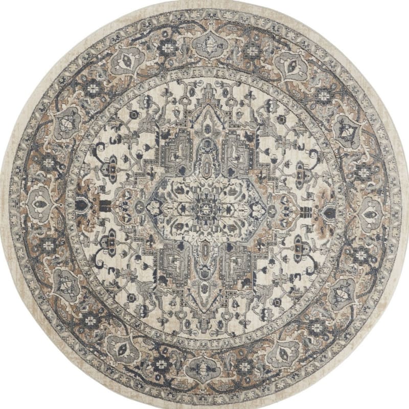 Mebus Power Loomed Distressed Geometric Traditional Durable Area Rug By HomeRoots - 120' X '120' X '0.32