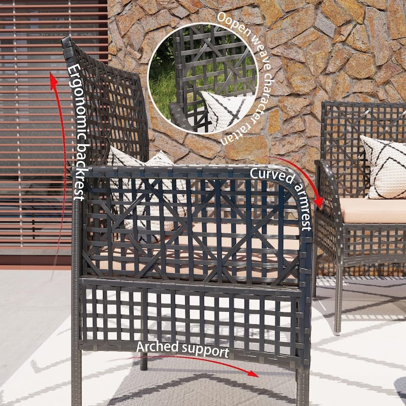 4 Pieces Outdoor Patio Furniture Set