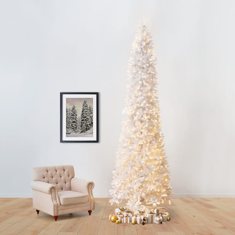 13' Slim White Artificial Christmas Tree