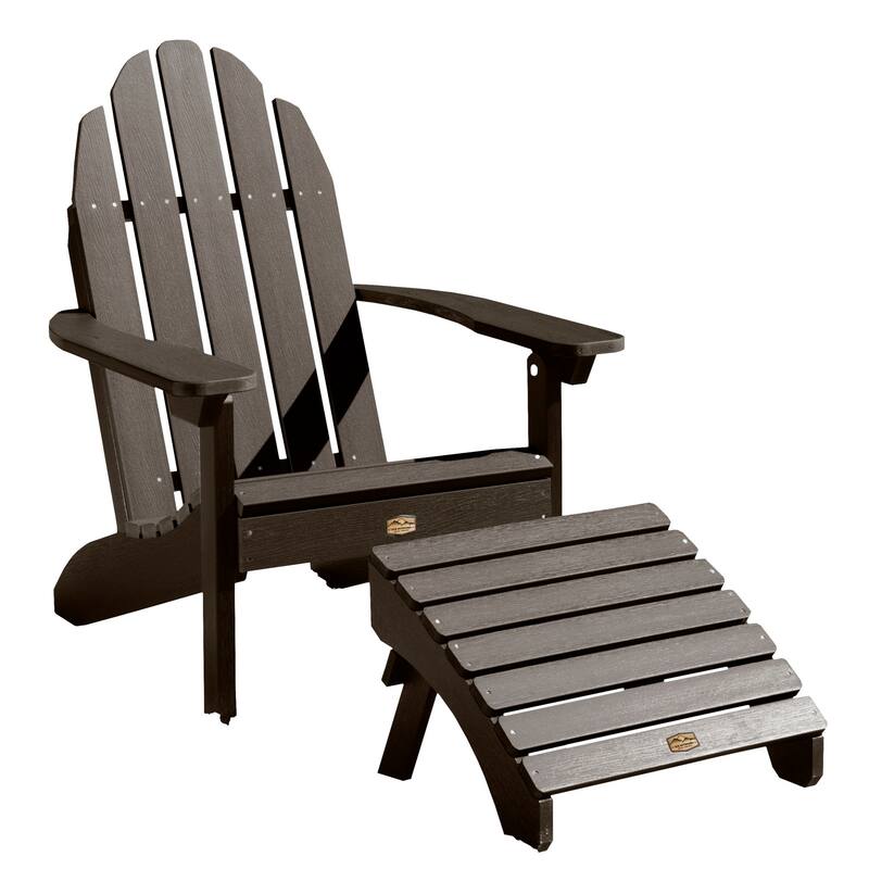 HIGHWOOOD Essential Adirondack Chair with Folding Ottoman