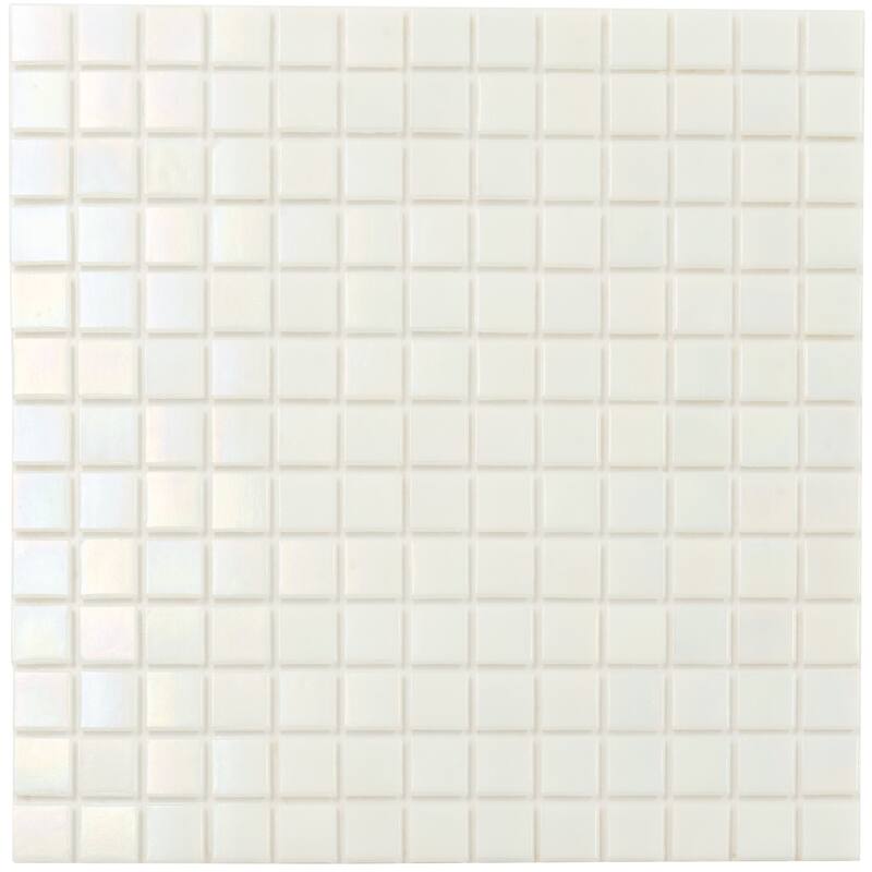 Apollo tile 12" x 12" Nacreous Glossy Cotton White Glass Tile (20 sq ft/case) - 20 Pack
