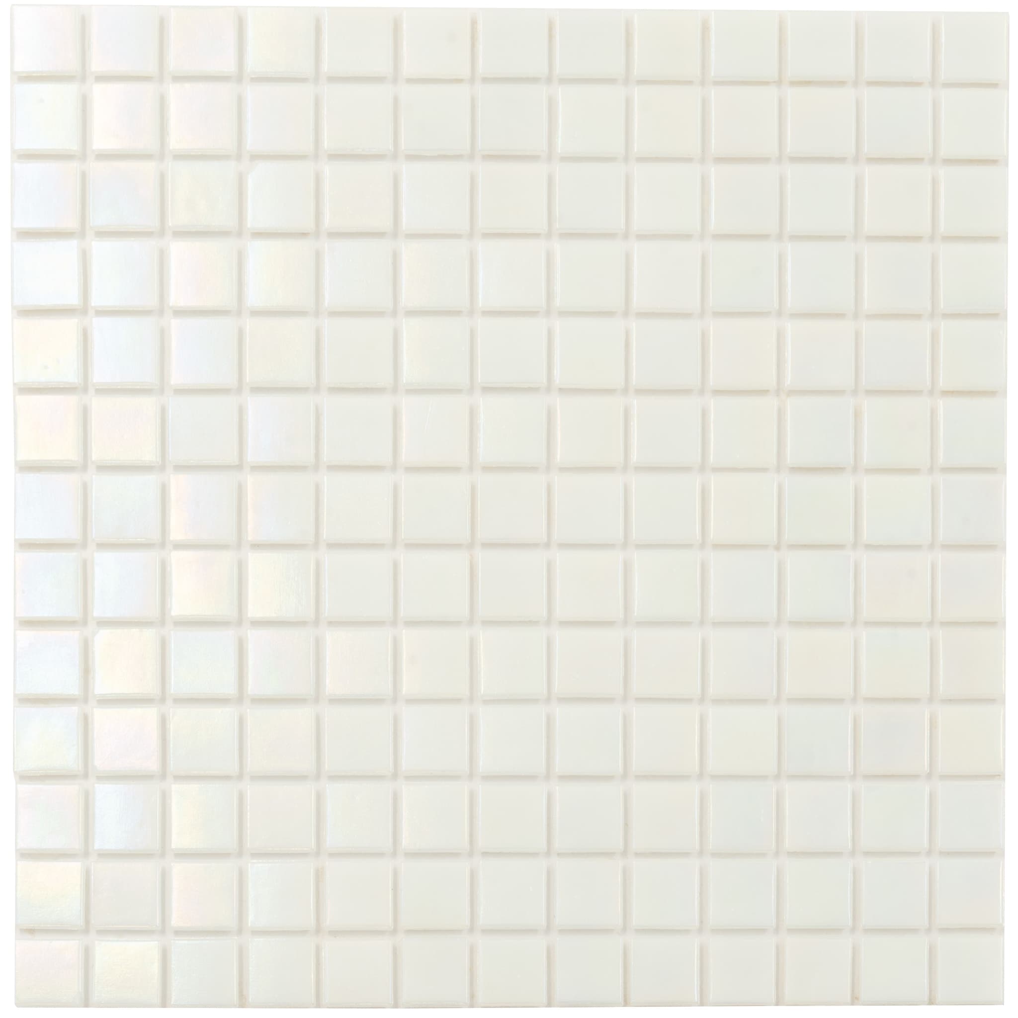 Apollo tile 12" x 12" Nacreous Glossy Cotton White Glass Tile (20 sq ft/case) - 20 Pack