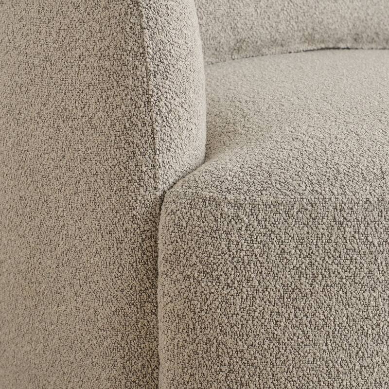 KINWELL 34" Wide Boucle Fabric Upholstered Swivel Armchair (Set of 2)