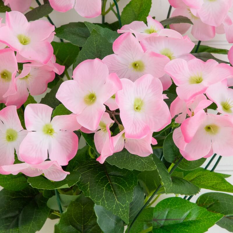 19-in UV Resistant Artificial Hydrangea Bush - Set of 3