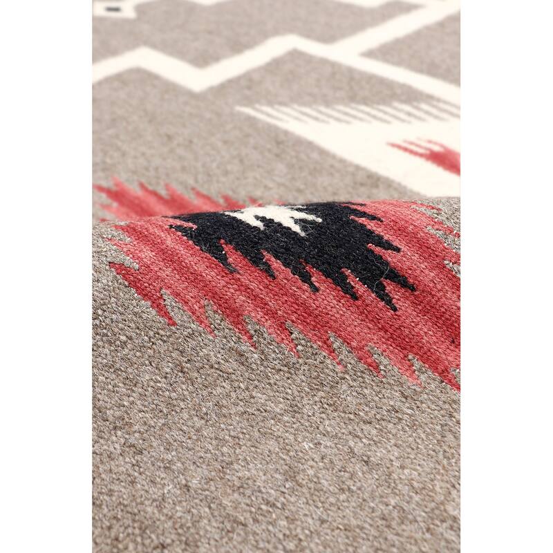 Pasargad Home Tuscany Reversible Wool Mocha Area Rug - 4'10'' X 7' 0''