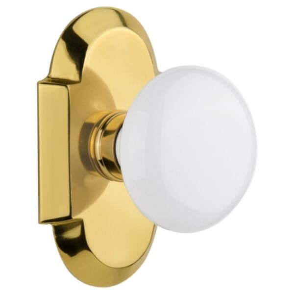 Nostalgic Warehouse Vintage White Porcelain Dummy Door Knob Set with