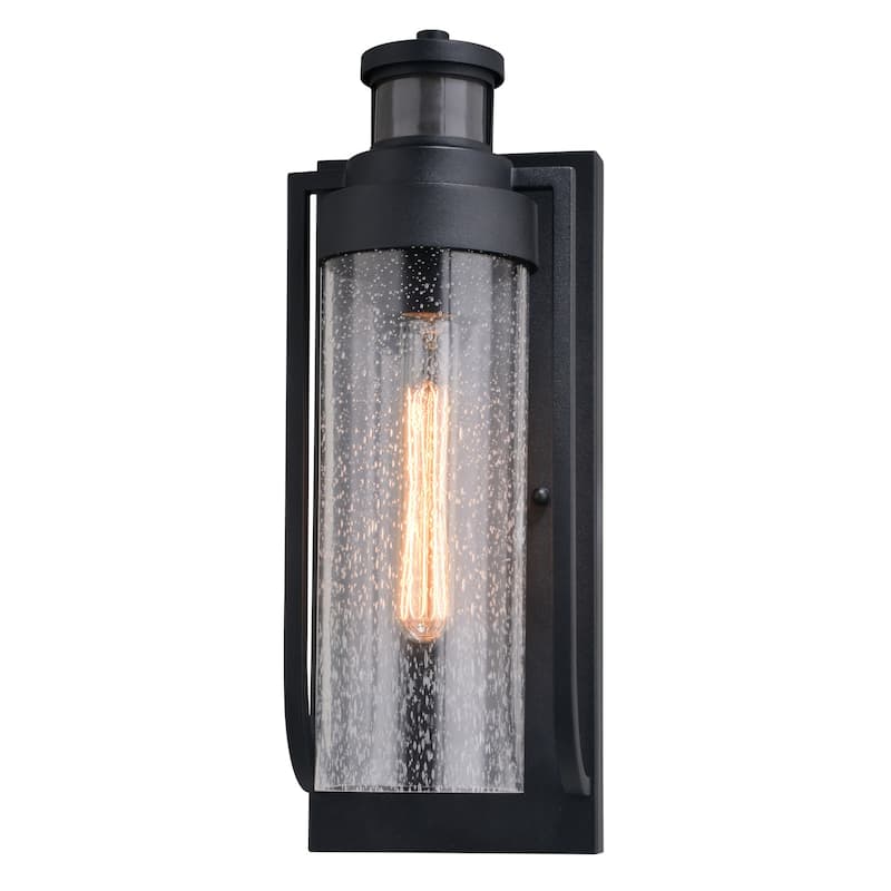 Vaxcel Lighting T0749 Lawton 16" Tall Outdoor Wall Sconce with Clear, - Textured Black