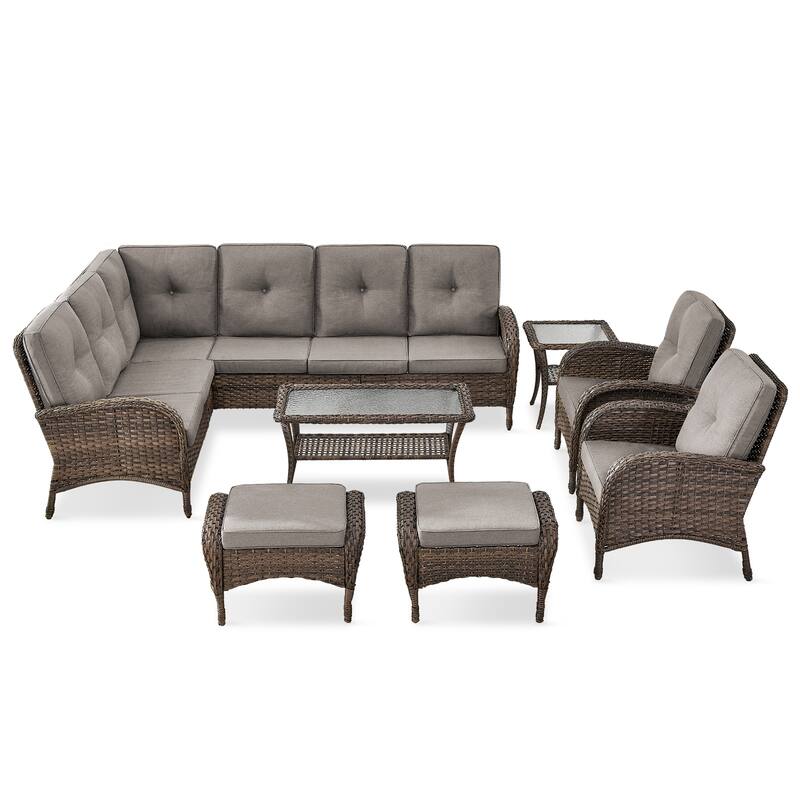 Outdoor Sectional Sofa with Chair Funiture Set