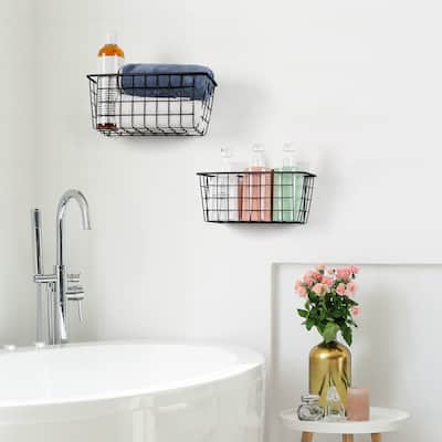 Set of 2 Wire Storage Baskets - 2PCS