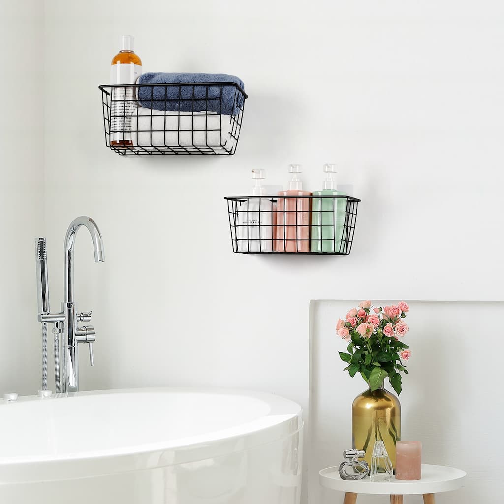 Set of 2 Wire Storage Baskets - 2PCS