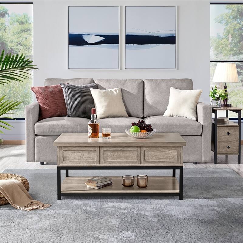 Yaheetech 40" Wooden Lift Top Coffee Table Acent Table w/ Compartments
