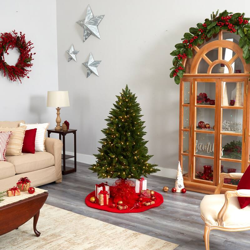 5ft. Spruce Artificial Christmas Tree with 250 Color Changing LED Lights, Remote & 586 Branches - Modern Tech Holiday X-Mas Tree