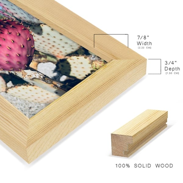 dimension image slide 3 of 5, Pink Yellow Cactus III -Framed Print w/glass-Cherry Red