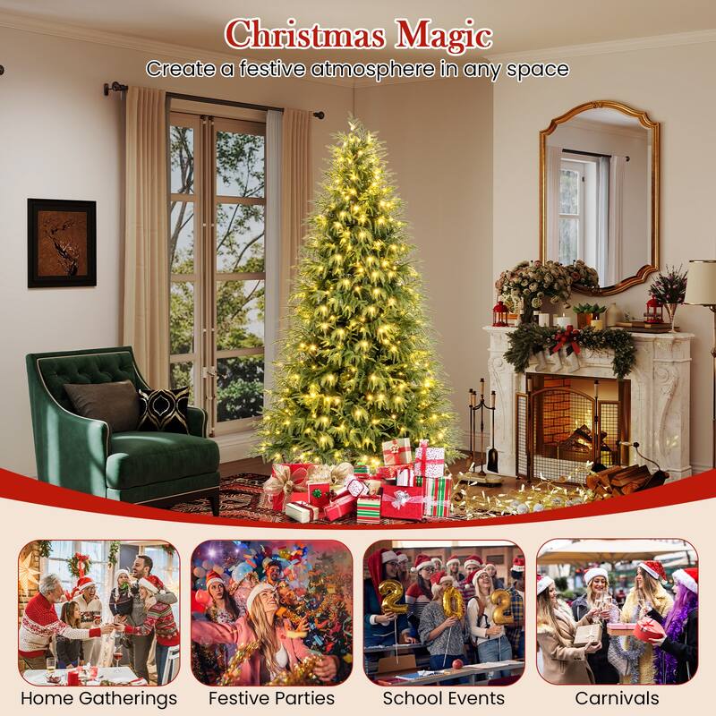 Coatway 7/7.5/8 FT Artificial Pre-Lit Christmas Tree with 400/500/470 - See Details