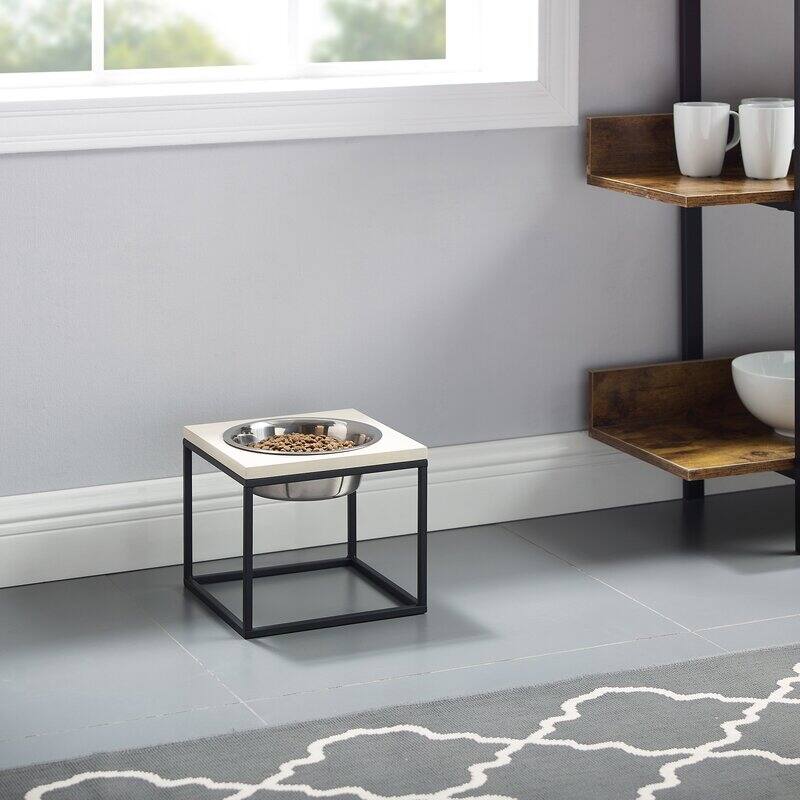 Dan Wood and Stainless steel Pet Bowl
