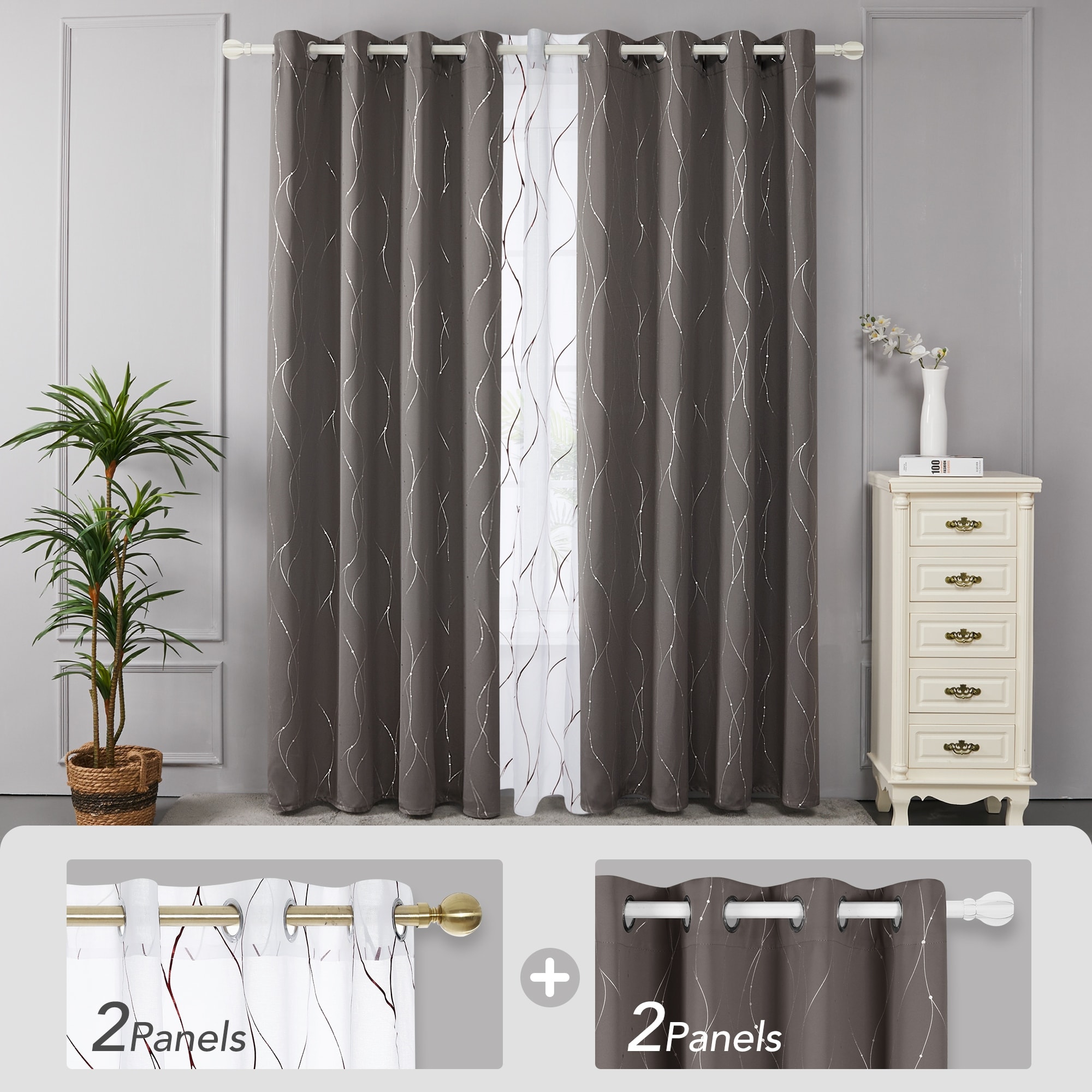 Bronze voile curtains deals