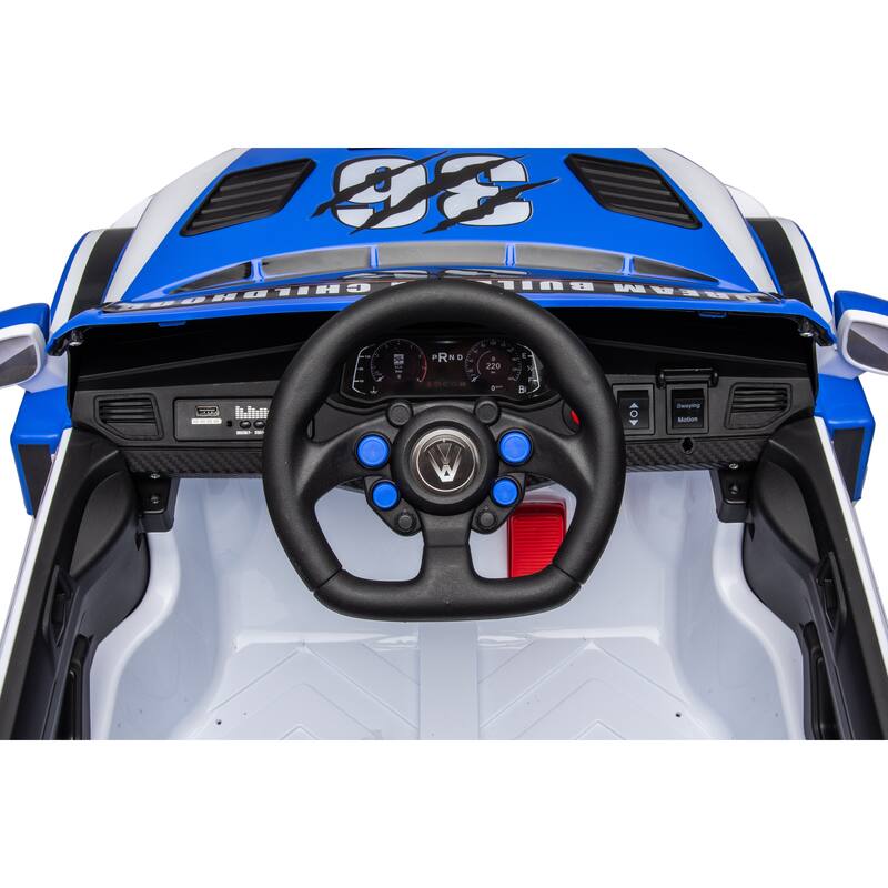 Remote Control Kids Ride On Car, 12V Battery Powered with Music, Lights, and Openable Doors