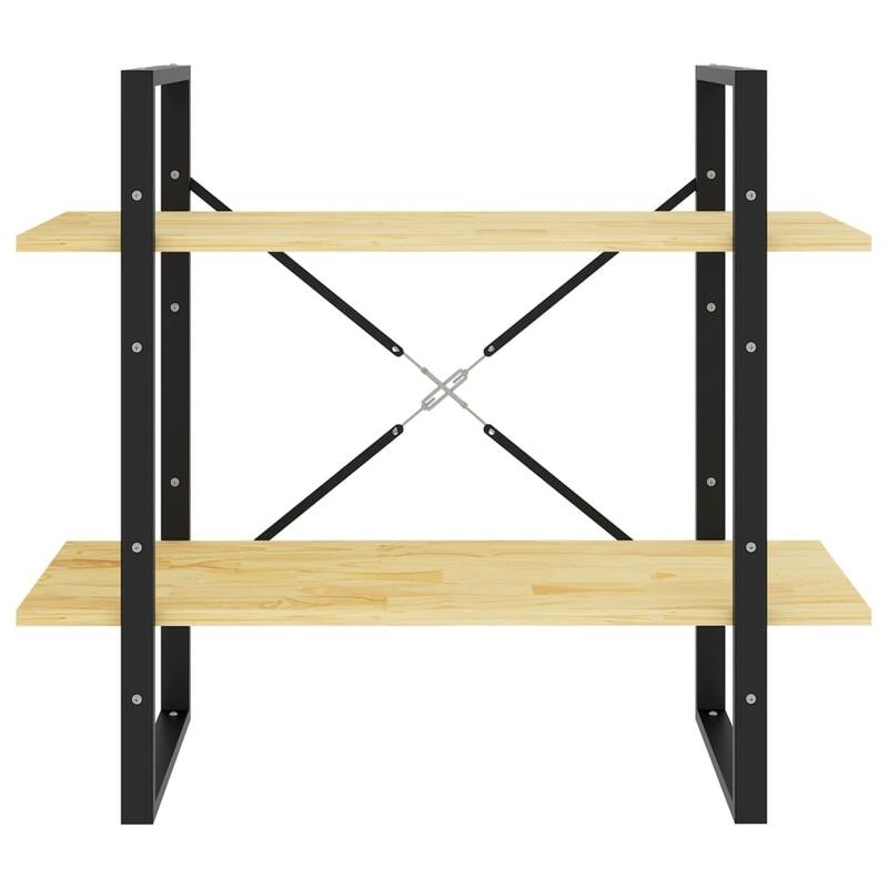 vidaXL 4-Tier Book Cabinet Black 31.5"x11.8"x55.1" Solid Pine Wood