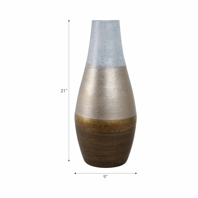 Glass Vase in Boho Style with Tapered Neck and Textured Finish