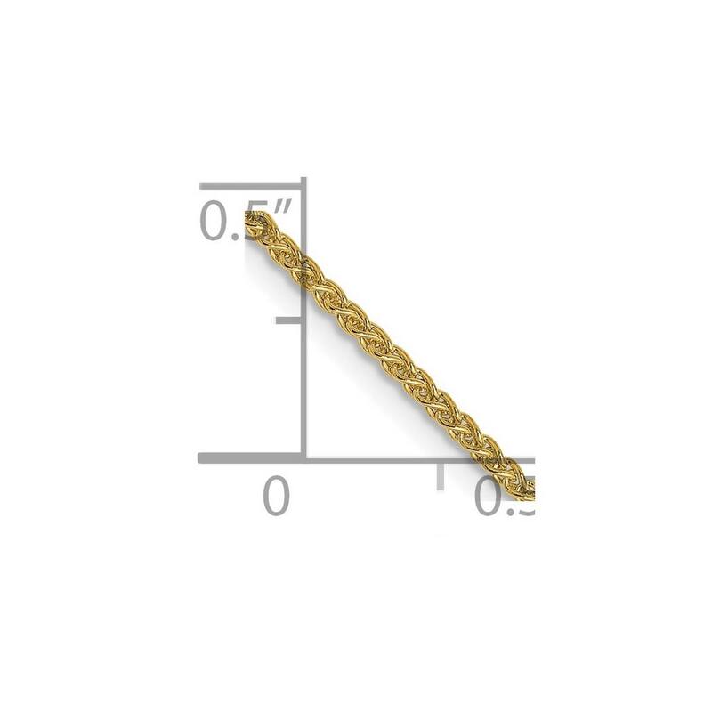 Curata 10k Yellow Gold Solid 1.2mm Polished Wheat Chain Necklace (Lobster) Options: 16 18 20 24
