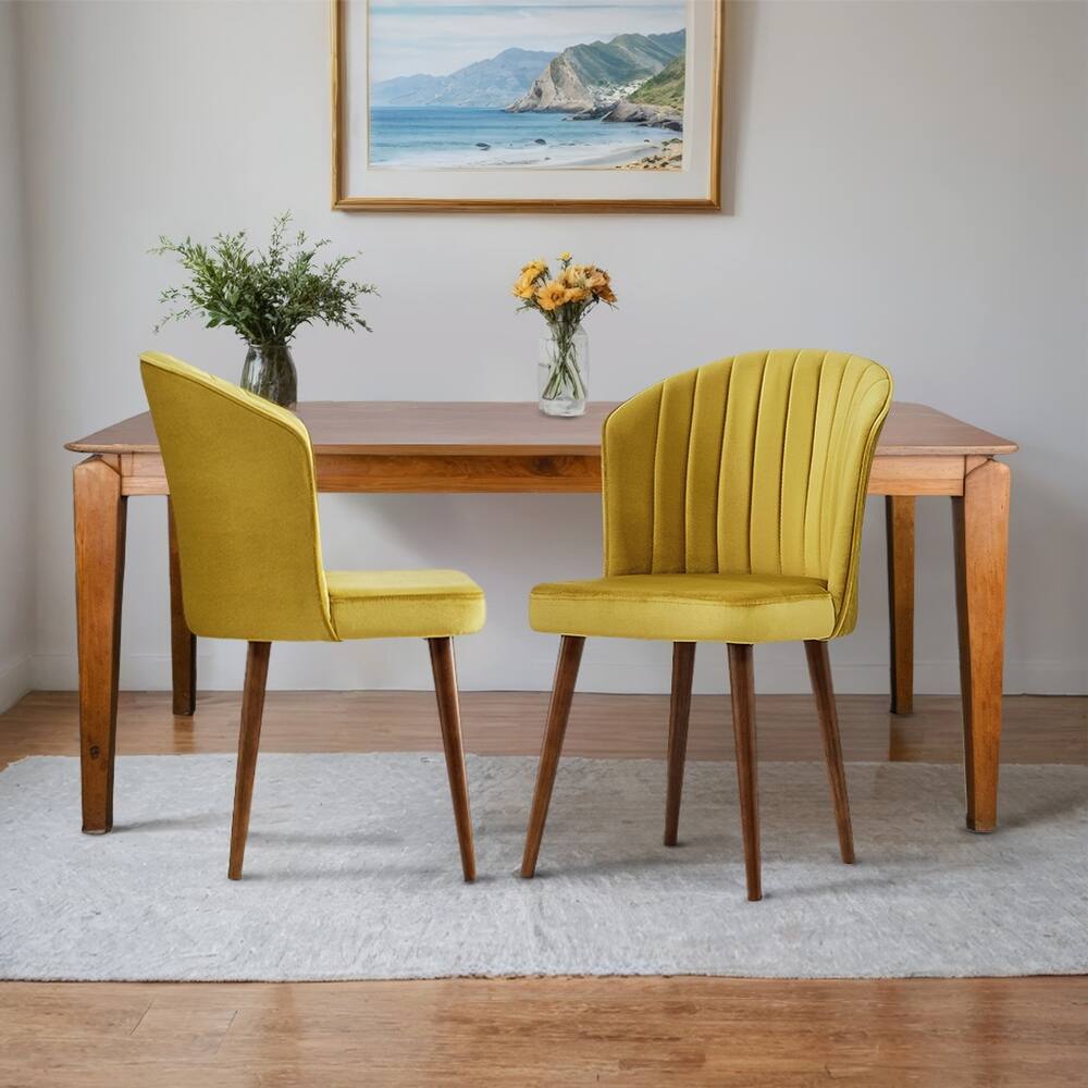 Roswell Mid-Century Modern Velvet Dining Chair (Set of 2)