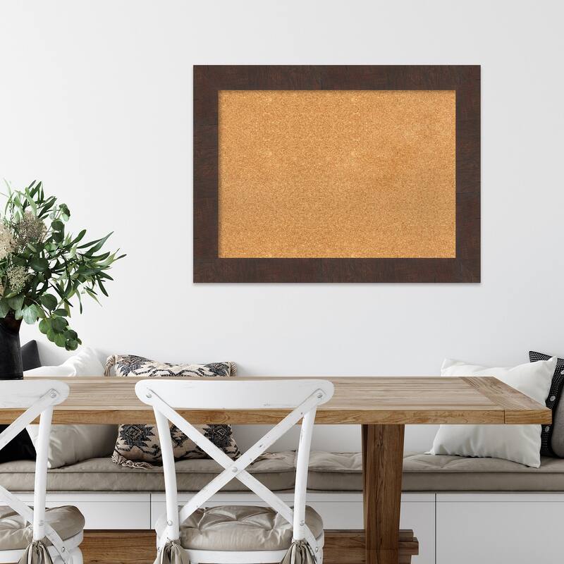 Wildwood Brown Framed Cork Bulletin Memo Board