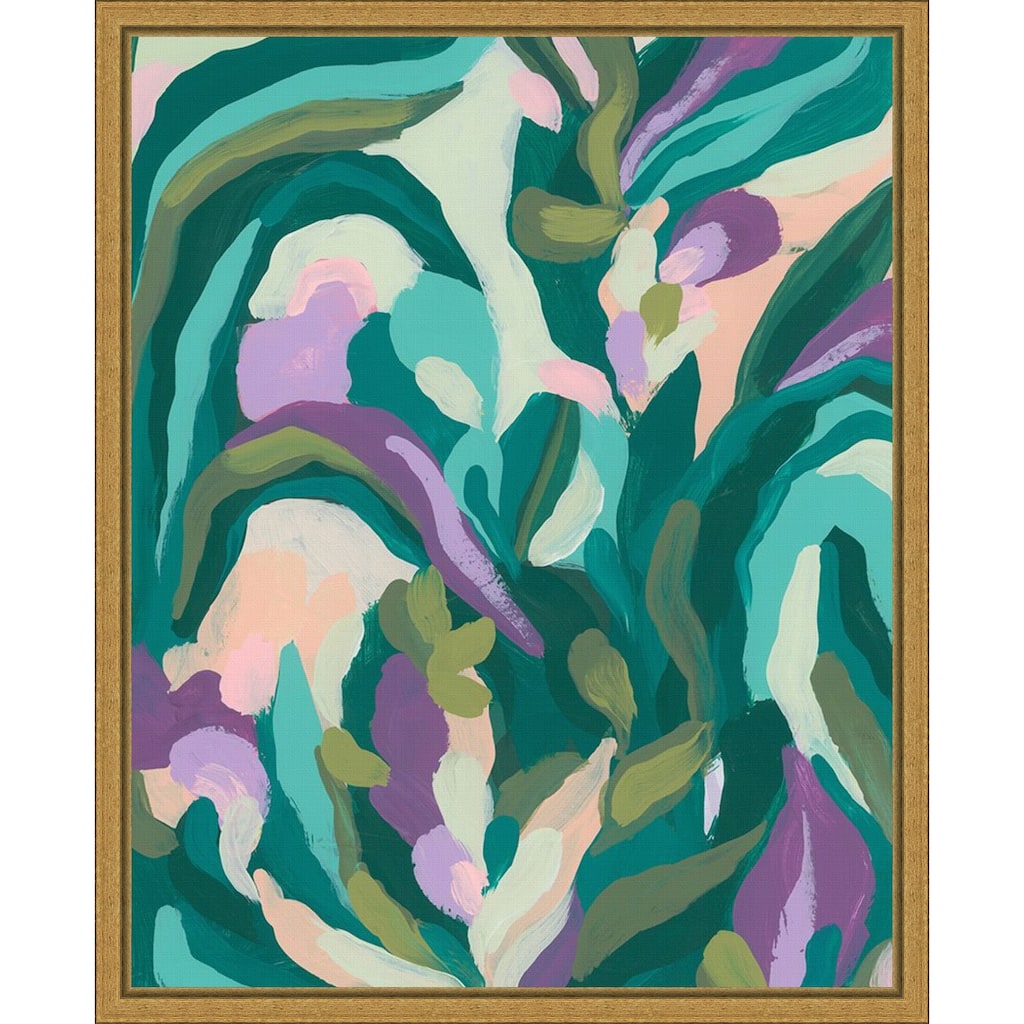 Amanti Art Jungle Wave I by June Erica Vess Framed Canvas Wall Art Print - Sylvie Gold
