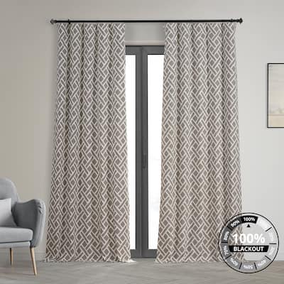 Exclusive Fabrics Martinique Printed Cotton Hotel Blackout Curtain (1 Panel)