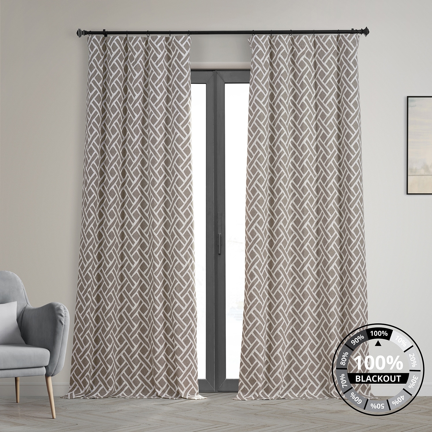 Exclusive Fabrics Kerala Printed Cotton Hotel Blackout Curtain (1 Panel