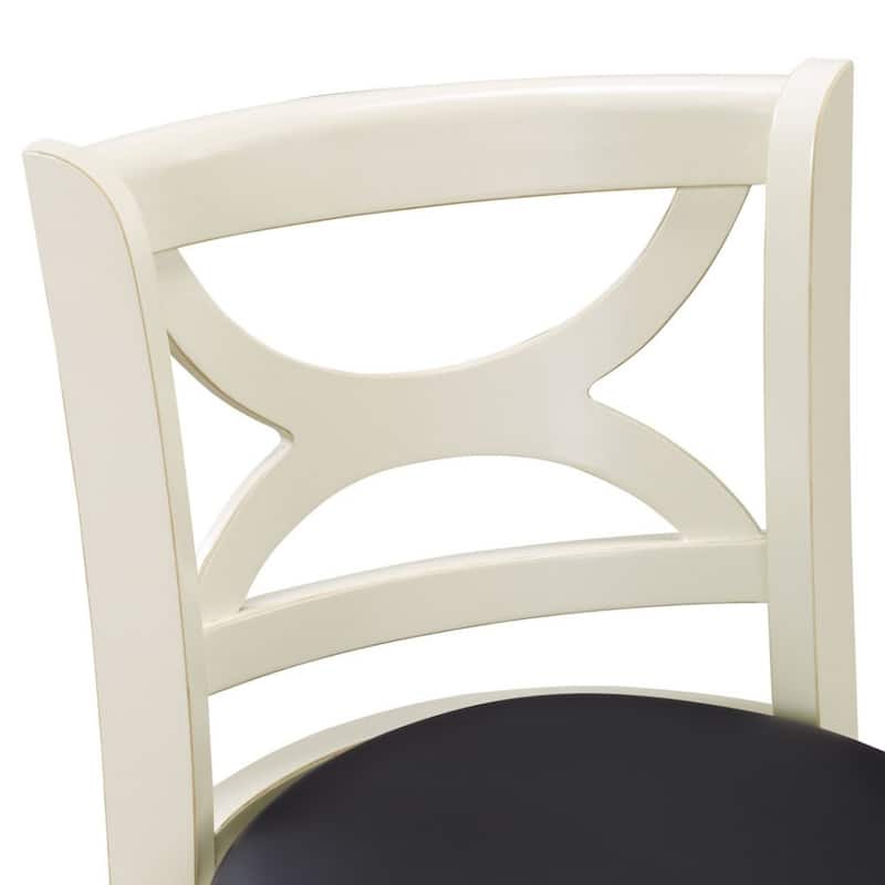 Florence Solid Hardwood Black 24-inch Plush-seat Swivel Stool