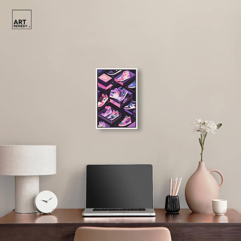 Neon Pastels Sneakers Canvas by Art Remedy