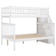 preview thumbnail 13 of 16, Twin over Full Stairway Bunk Bed with Storage, Gray