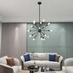 preview thumbnail 9 of 12, 18-Light Industrial Modern Metal Black Sputnik Chandelier