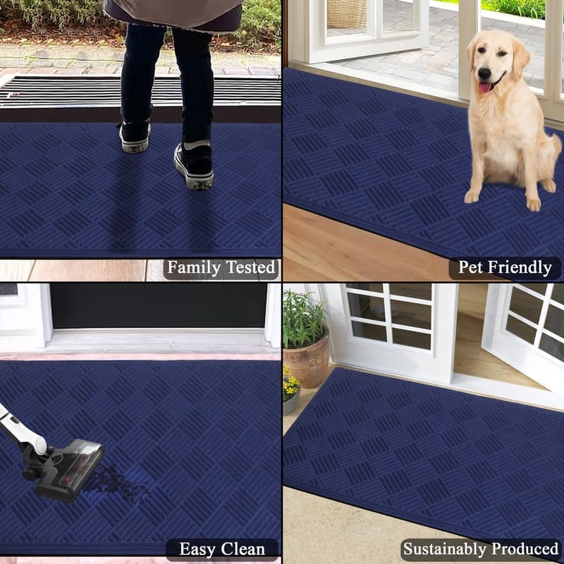 A1HC All Weather Durable Polypropylene Non Slip Backing Rubber Door Mat