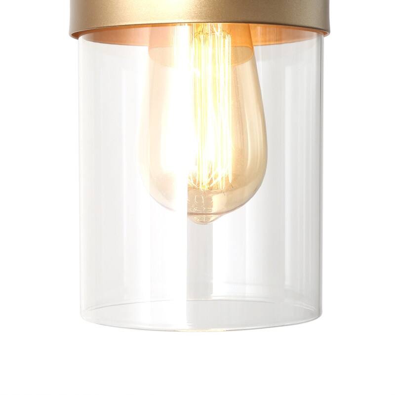 Velus Modern Glam Gold 1-light Glam Mini Pendant Lights Glass Kitchen Ceiling Lights for Dining Room - D5'' x H71''