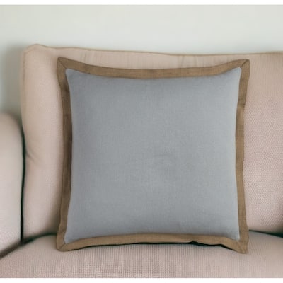 22" Light Blue Cotton Throw Pillow