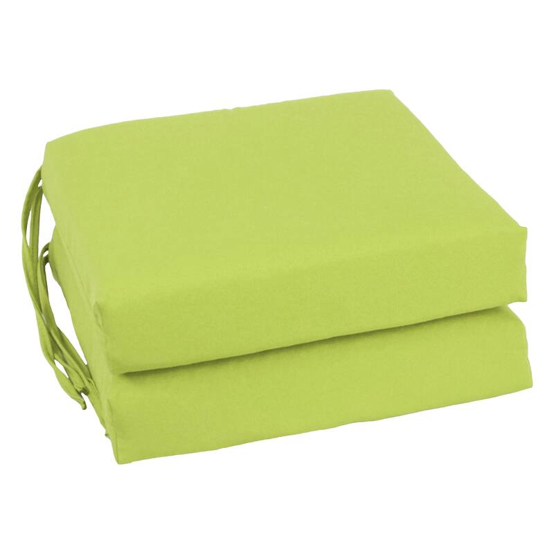 16-inch Square Indoor Twill Chair Cushions (Set of 2 or 4) - 16 x 16 - Set of 2 - Mojito Lime