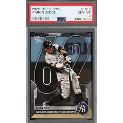 Aaron Judge 2022 Topps Now 62 Home Run Baseball Card #1012 Graded PSA 10 - 8'6" x 11'6"