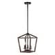 preview thumbnail 23 of 38, Oria Iron Farmhouse Industrial Lantern LED Pendant, Oil Rubbed Bronze/Faux Wood by JONATHAN Y