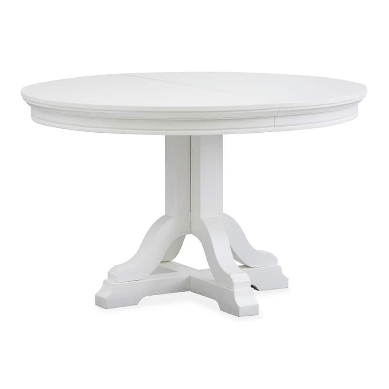 Magnussen Home Charleston White Dove Extendable 48" Round Dining Table - 48''W x 48''D x 30''H