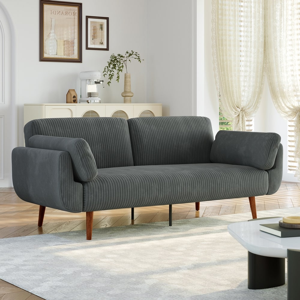 Convertible Corduroy Sleeper Sofa Futon Bed Recliner Lounge