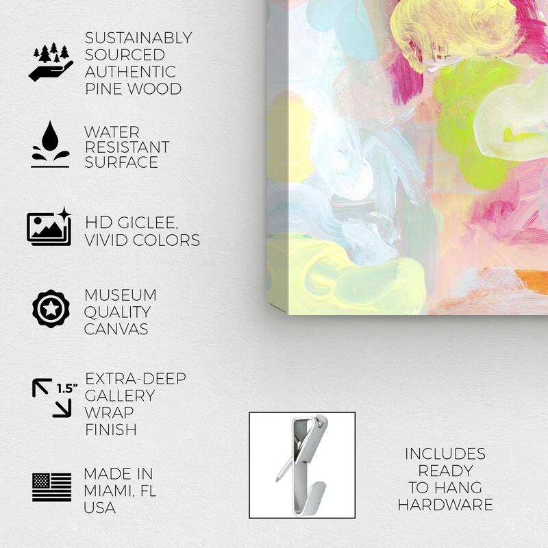 Wynwood Studio Abstract Flowers at Sunset Pink and Modern & Contemporary Wall Art Canvas Print