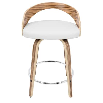 Carson Carrington Stavanger 24" Fixed-Height Counter Stool with Bent Wood Legs & Round Footrest (Set of 2)